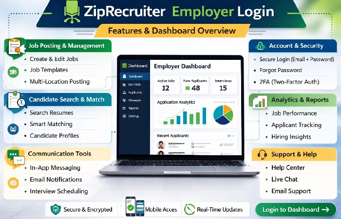 Features for ZipRecruiter Employer Login