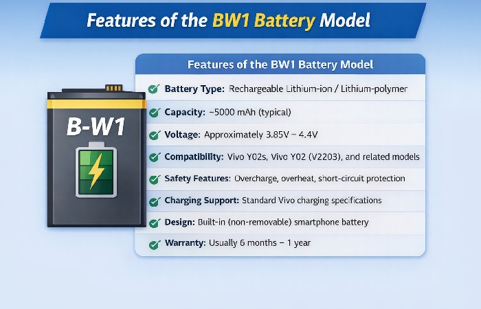 Features of the BW1 Battery Model