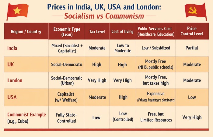 In India, the UK, the USA, and London of Socialism