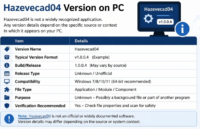 Hazevecad04 Version on PC