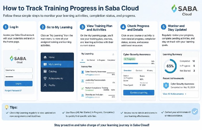 How to Track Training Progress in Saba Cloud?