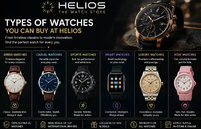 types of watches of helios